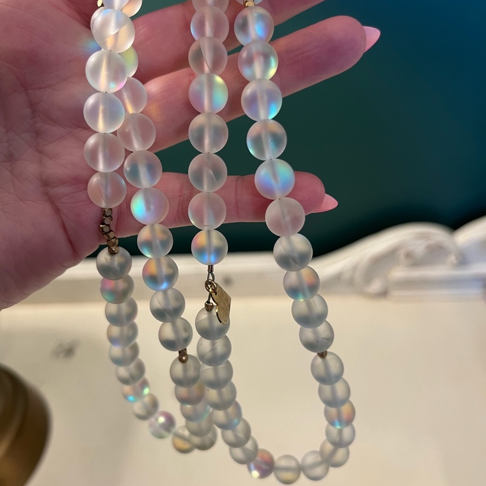 GUC Gorgeous Mermaid Glass Beaded Love Poppy Necklace
